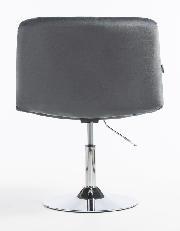 HR150N Scaun Grafit din Catifea cu Bază Cromata