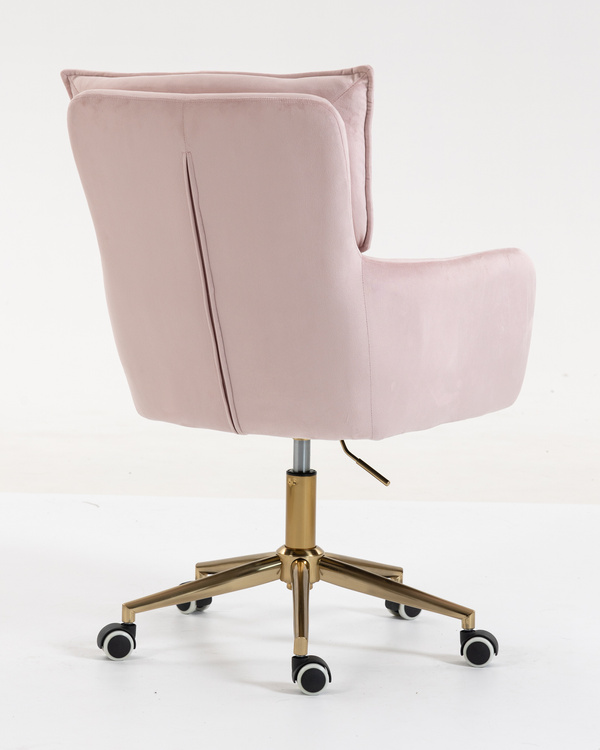 HR250K Scaun Catifea Roz Pudra Bază Aurie