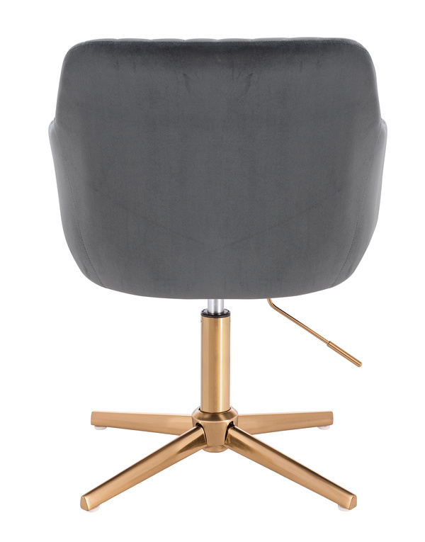 HR190CROSS Scaun Grafit din Catifea cu Bază Aurie