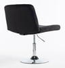 HR150N Scaun Neagră din Catifea cu Bază Cromata