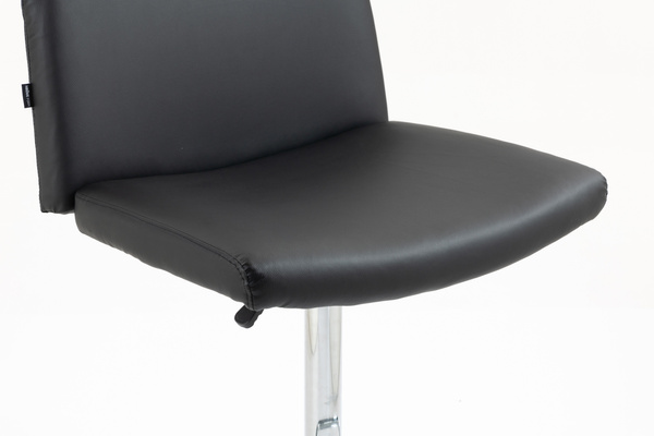 HR150W Scaun Neagră din Piele Ecologica cu Bază Cromata