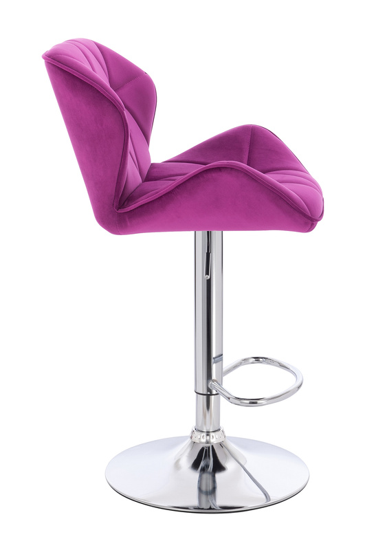 HR111W Scaun Fucsia Velur Bază Cromata