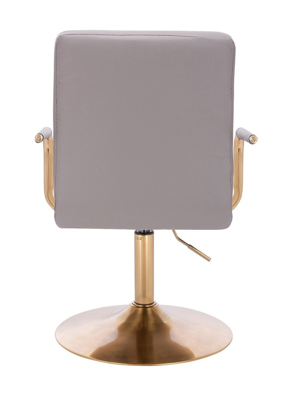 HC1015NP Scaun Gri Piele Ecologica Bază Aurie