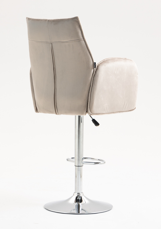 HR280W Scaun Latte din Catifea cu Bază Cromata
