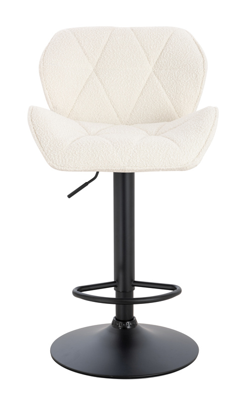 HR111W Scaun Crem Boucle cu Bază Neagră