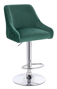 HR920W Scaun Verde din Catifea cu Bază Cromata