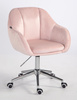 HR2055K Scaun Roz Pudra din Catifea cu Bază Cromata