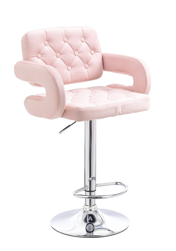 HR8403W Scaun Catifea Galbenă Roz