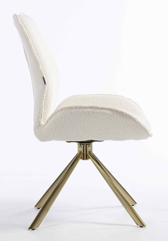 HR350 BAZĂ STEA Scaun Crem din Boucle Bază Aurie