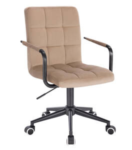 HR1015KP scaun Catifea Latte cu Bază Neagră