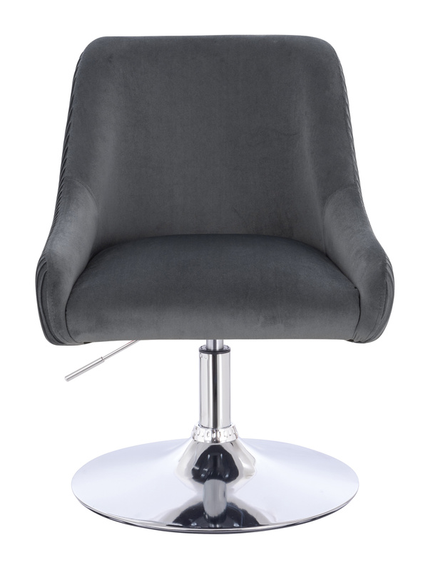 HR920N Scaun Grafit din Catifea cu Bază Cromata