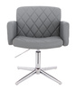 HR802CROSS Scaun Gri din Piele Ecologica cu Bază Cromata