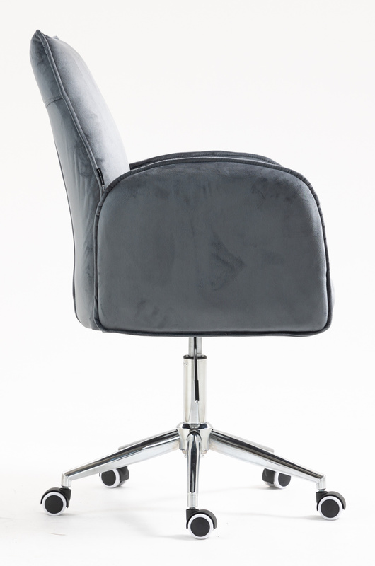 HR280K Scaun Grafit din Catifea cu Bază Cromata
