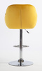 HR2055W Scaun Galbenă din Catifea cu Bază Cromata