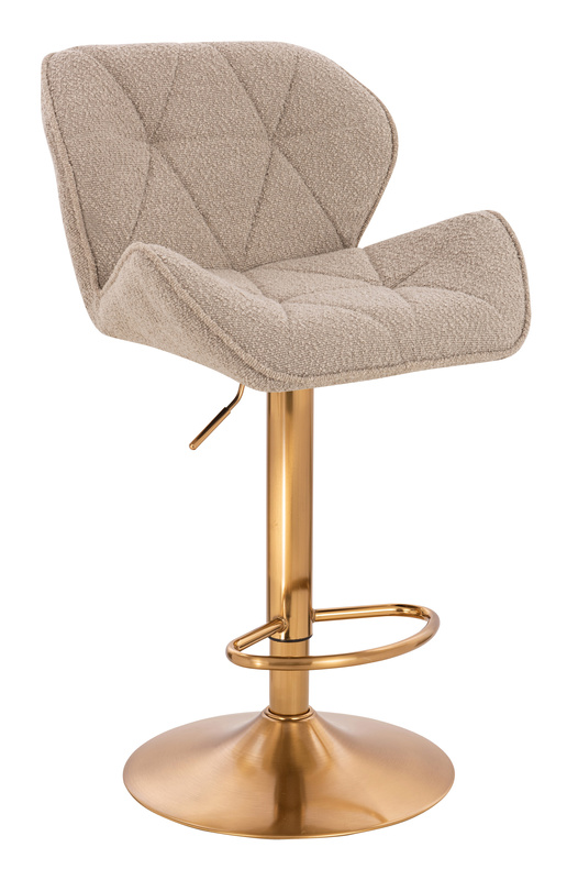 HR111W Scaun Latte Boucle cu Bază Aurie