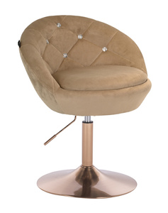 HR948N Scaun Latte din Catifea cu Bază Aurie