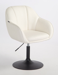 HR2055N Scaun Alb din Piele Ecologica cu Bază Neagră