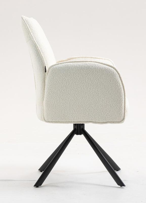 HR280 BAZĂ STEA Scaun Crem Boucle cu Bază Neagră