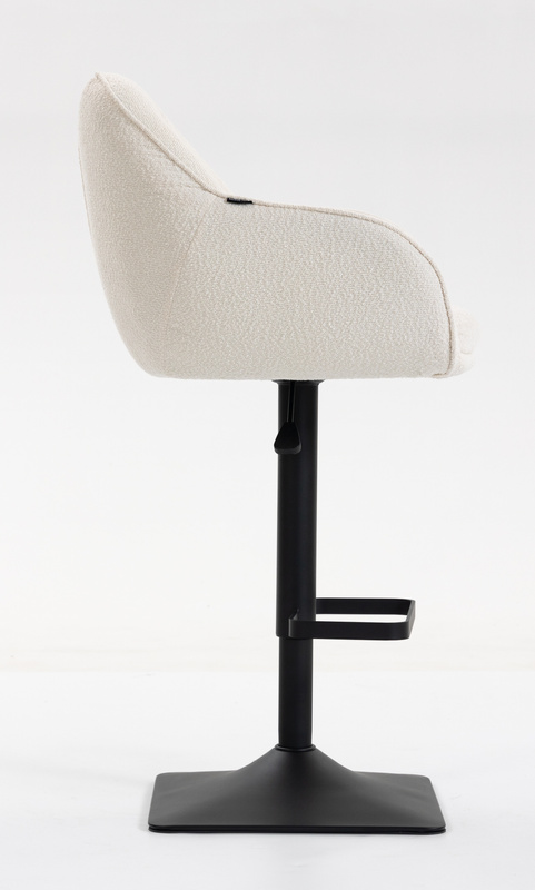 HR2055KW Scaun Crem din Boucle cu Bază Neagră