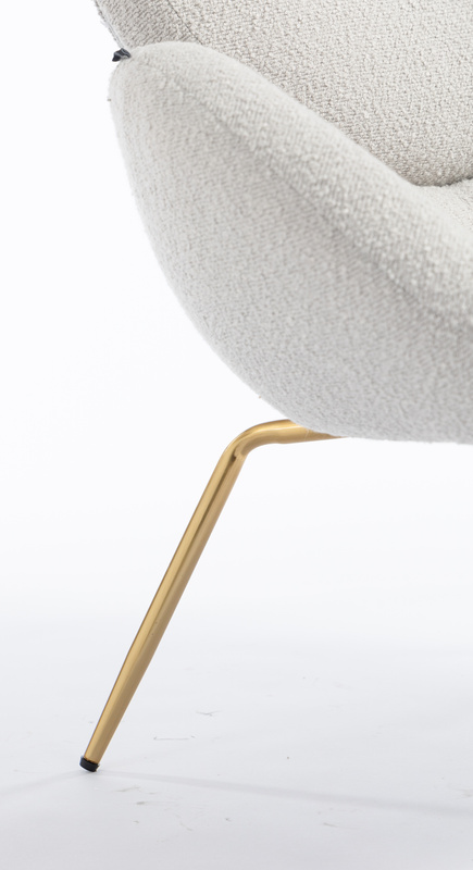 HR2045 Scaun Gri Boucle cu Bază Aurie