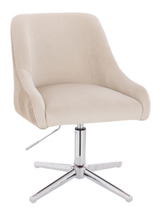 HR920CROSS Scaun Crem din Catifea cu Bază Cromata