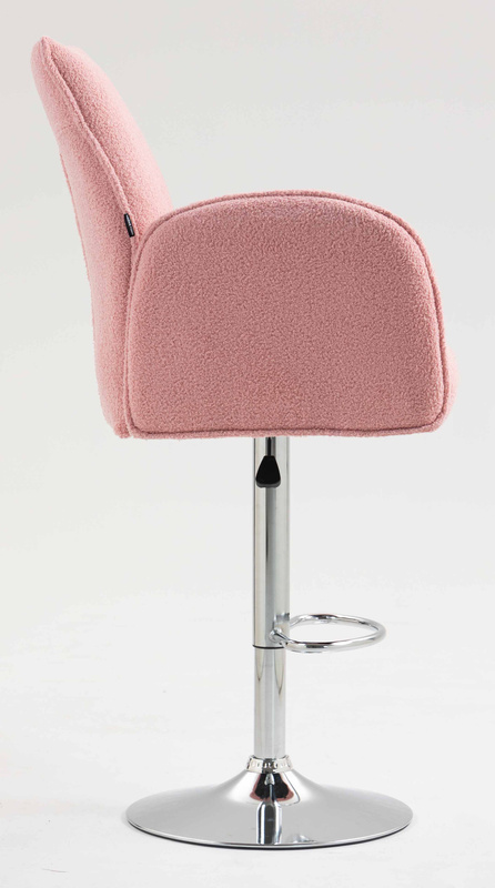 HR280W Scaun Roz Pudra Boucle cu Bază Cromata