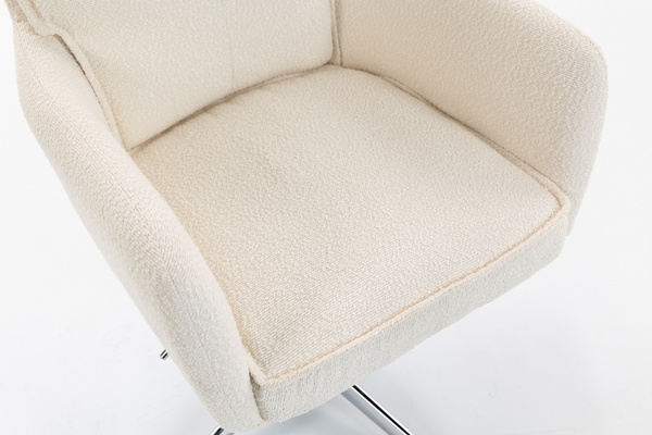 HR250CROSS Scaun Crem Boucle Bază Cromata