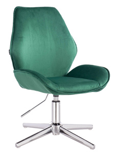 HR350CROSS Scaun Verde din Catifea Bază Cromata