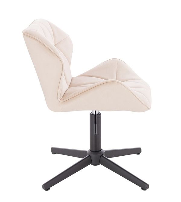 HR111CROSS Scaun Crem Catifea cu Bază Neagră