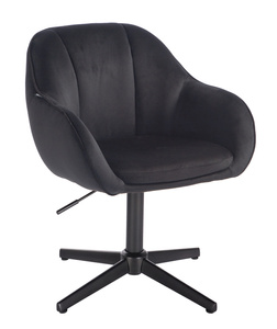 HR2055CROSS Scaun Neagră din Catifea cu Bază Neagră