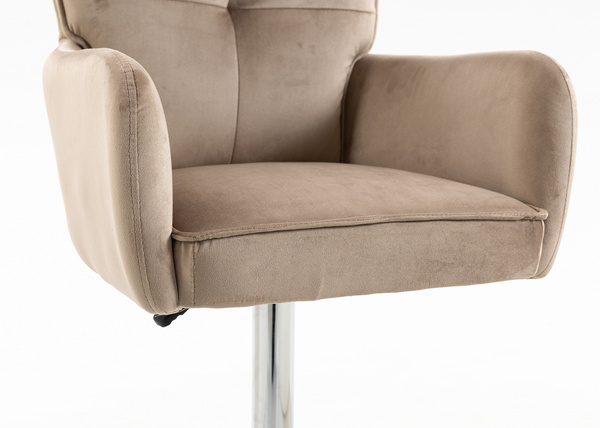HR250W Scaun Catifea Latte Bază Cromata