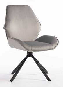 HR350 BAZĂ STEA Scaun Gray din Catifea Bază Neagră
