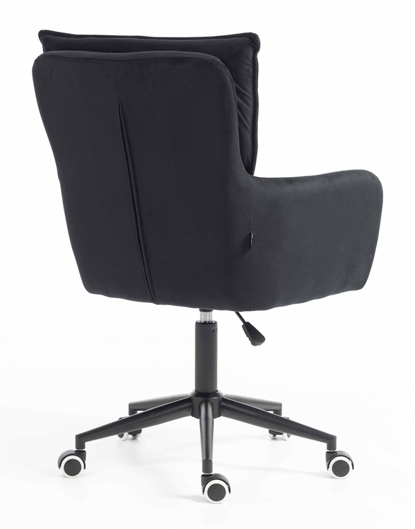 HR250K Scaun Catifea Neagră Bază Neagră