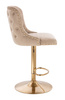 HR940W Scaun Latte din Catifea cu Bază Aurie