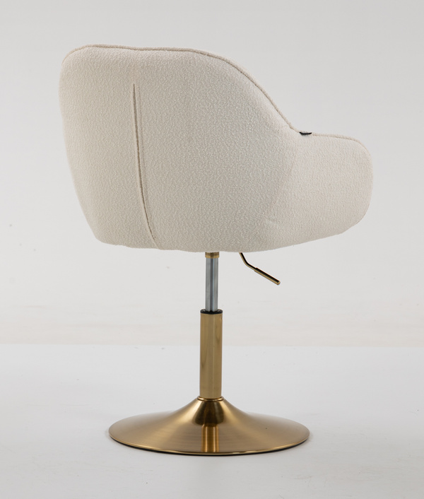 HR2055N Scaun Crem din Boucle cu Bază Aurie