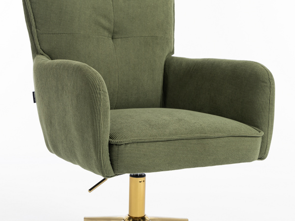HR250K Scaun Zsályazöld Prémium Kordbársony Bază Aurie
