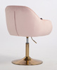 HR2055N Scaun Roz Pudra din Catifea cu Bază Aurie