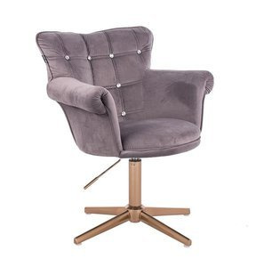 HR804CCROSS scaun Catifea Grafit cu Bază Aurie