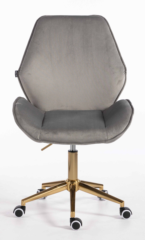 HR350K Scaun Gray din Catifea Bază Aurie