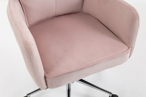 HR250K Scaun Catifea Roz Pudra Bază Cromata