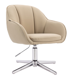 HR2055CROSS Scaun Crem din Piele Ecologica cu Bază Cromata