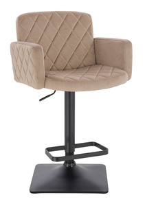 HR802KW Scaun Latte din Catifea cu Bază Neagră