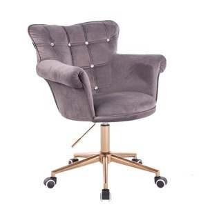 HR804CK scaun Catifea Grafit cu Bază Aurie