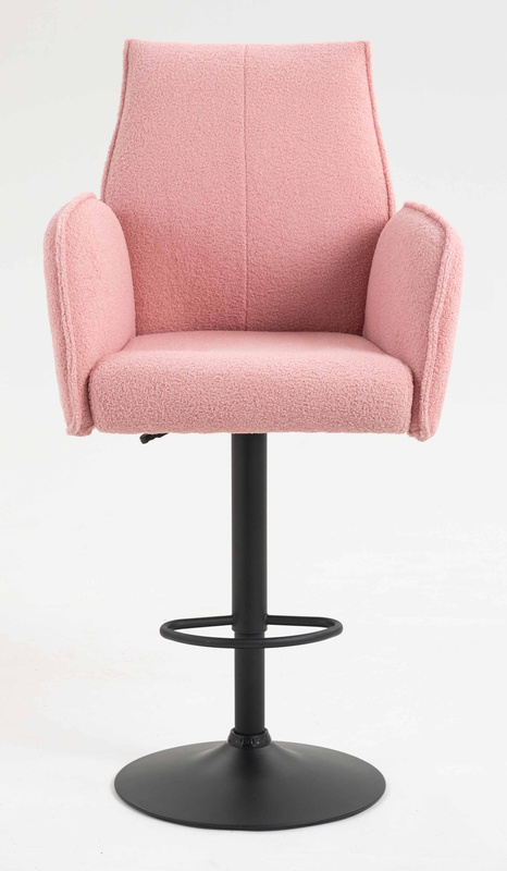 HR280W Scaun Roz Pudra Boucle cu Bază Neagră