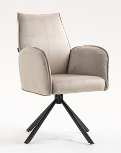 HR280 BAZĂ STEA Scaun Latte din Catifea cu Bază Neagră