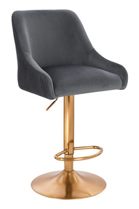 HR920W Scaun Grafit din Catifea cu Bază Aurie