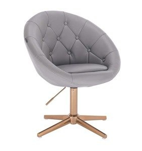 HC8516CROSS Scaun Gri cu Bază Aurie