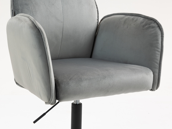 HR280K Scaun Gray din Catifea cu Bază Neagră