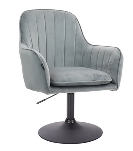 HR2022N Scaun Gray din Catifea Bază Neagră