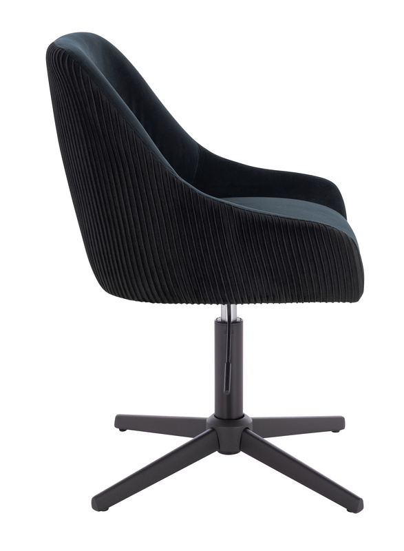 HR920CROSS Scaun Neagră din Catifea cu Bază Neagră